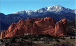 Pikes Peak with Garden of the Gods in the foreground