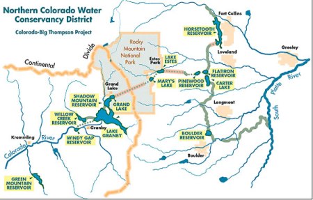 Map of the Colorado-Big Thompson Project via Northern Water