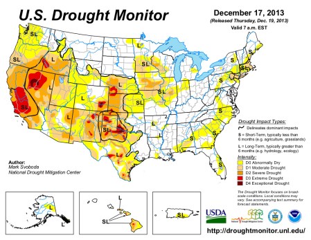 US Drought Monitor December 17, 2013