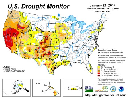 US Drought Monitor January 21, 2014