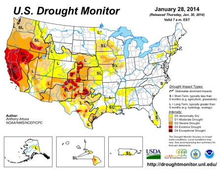 US Drought Monitor January 28, 2014