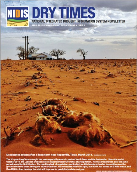 Desicated cotton field Texas March 2014 via NIDIS