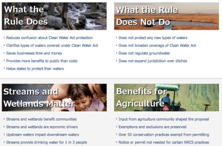Screen shot from the EPA's Waters of the US website May 9, 2014