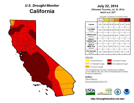 California Drought Monitor July 22, 2014