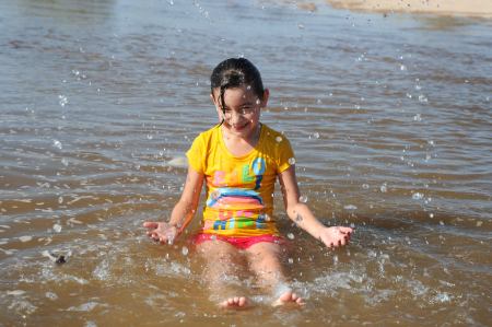 Young girl enjoying the river restored temporarily by the pulse flow March 2014 via National Geographic