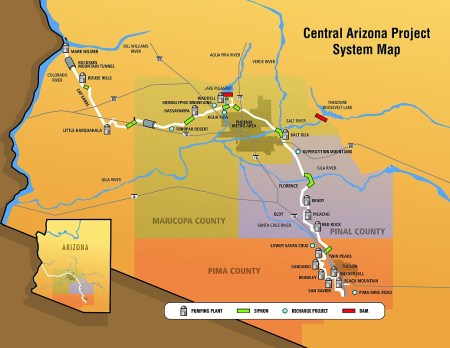 Central Arizona Project map via Mountain Town News