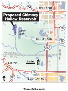 Site of proposed Chimney Hollow Reservoir -- Windy Gap Firming Project via the Longmont Times-Call