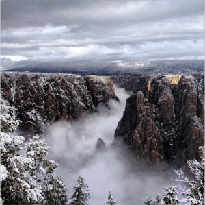Fog-filled Black Canyon via the National Park Service