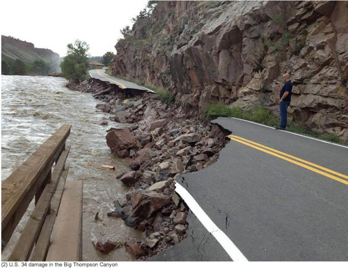 Flood damage Big Thompson Canyon September 2013 -- photo via Northern Water
