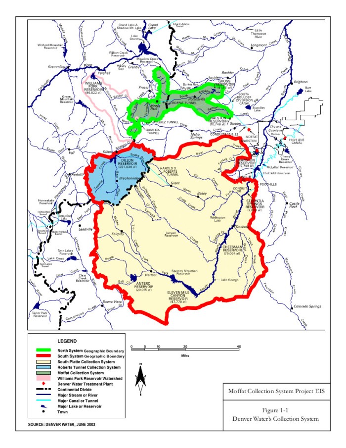 Denver Water's collection system via the USACE EIS