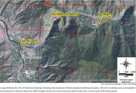 City of Glenwood Springs proposed whitewater parks via Aspen Journalism