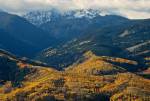The Holy Cross Mountains from the air with fall colors in the foreground via Summit County Citizens Voice