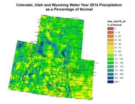 wyutcowateryearfederal2014precipitationasapercentofnormal
