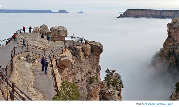 Fog-filled Grand Canyon