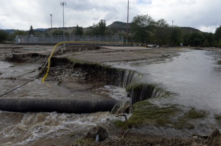 Bohn Park was flooded by the St. Vrain River in Lyons, CO September 18, 2013 via Getty Images