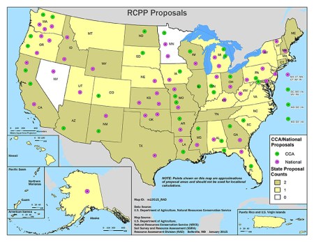 RCPP Proposals map via the USDA