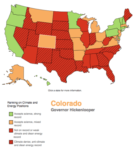 What every governor thinks about climate change map via Climate Progress