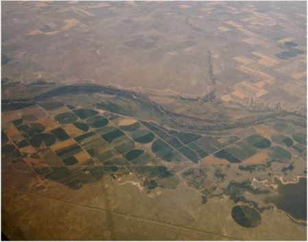 The plains around DIA were parched by the scorching 2012 drought, although groundwater pumping along the South Platte River enabled some farms to continue irrigating -- photo by Bob Berwyn