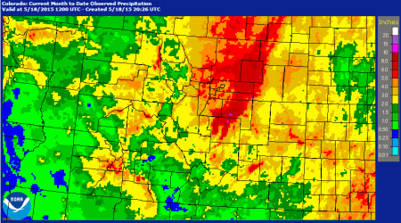 Colorado month to date May 2015 month to date precipitation thru May 18, via NOAA