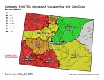 Statewide snowpack map May 8, 2015 via the NRCS