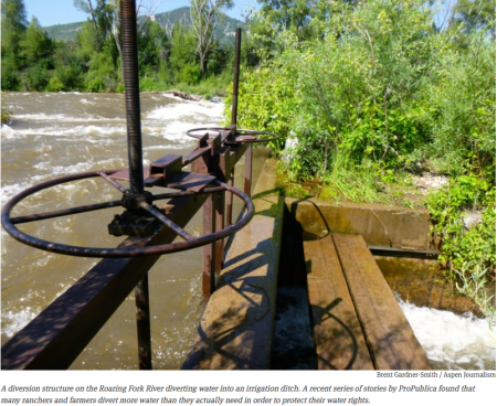 Diversion structure Roaring Fork River via Aspen Journlism