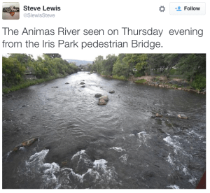Animas River at Durango photo -- Steve Lewis via Twitter