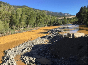 Health and environmental officials in San Juan County are evaluating the Animas River after roughly 1 million gallons of mine waste water were released Wednesday. August 6, 2015. (Photo courtesy San Juan Basin Health Department)