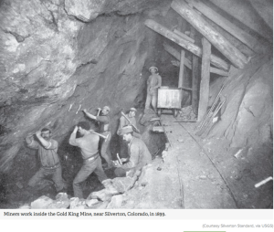 Gold King Mine circa 1899 via The Silverton Standard