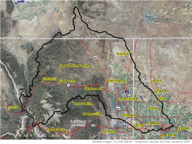 Cache la Poudre River watershed via the NRCS