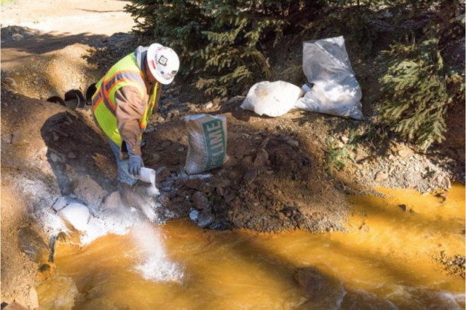 Gold King mine treatment pond via Eric Vance/EPA and the Colorado Independent