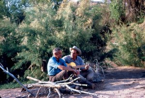 In the midst of a research expedition in Cataract Canyon, Utah, former USGS Chief Hydrologist Luna Leopold and eminent physicist Ralph Bagnold take a moment to rest