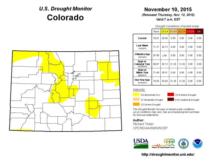 Colorado Drought Monitor November 10, 2015