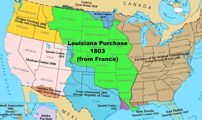 US Westward expansion and the acquisition of federal land, via Library.net.