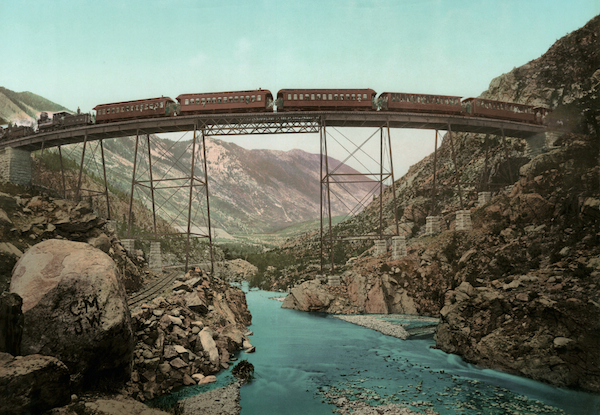 The Georgetown Loop in Clear Creek Canyon, Colorado, by William Henry Jackson. Photo via Colletors Weekly.