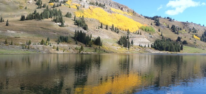 Eagle Park Reservoir is an off-channel reservoir located on property formerly owned by the Climax Molybdenum Company (Climax) at the Climax Mine in the upper Eagle River Basin, which was originally used to store mine tailings.  As part of the mine reclamation process, Climax removed tailings deposits from the reservoir and converted the facility to a fresh water storage reservoir.  In 1998, Eagle Park Reservoir Company (EPRC) purchased the reservoir from Climax and began using it for municipal, industrial, irrigation, and environmental water supply purposes. Photo via Leonard Rice Engineers.