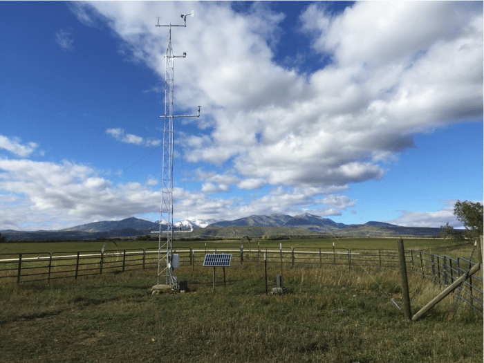 New West Texas Mesonet station...Old Fort Lewis...looking north...station is 10 miles west of Durango and 20 miles east of Mesa Verde National Park in southwest Colorado.