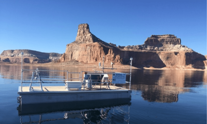 Floating evaporation stations deployed at Lake Powell Desert Research Institute aridification